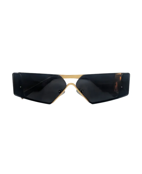 Cybernetics | Rimless Gold Metal Shield Sunglasses