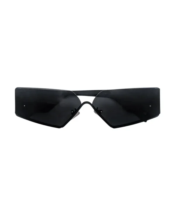 Cybernetics | Rimless Black Metal Shield Sunglasses