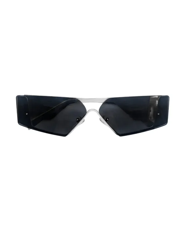 Cybernetics | Rimless Silver Metal Shield Sunglasses