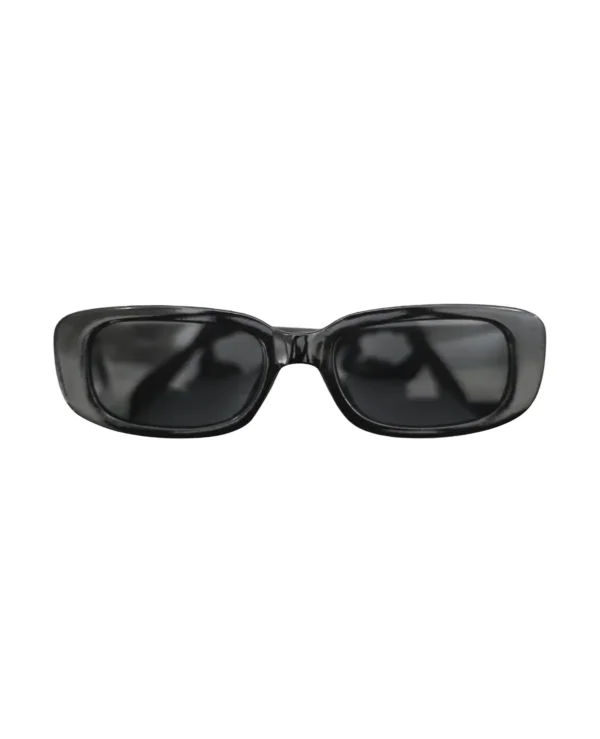 Athena | Slim Rectangular Black Sunglasses
