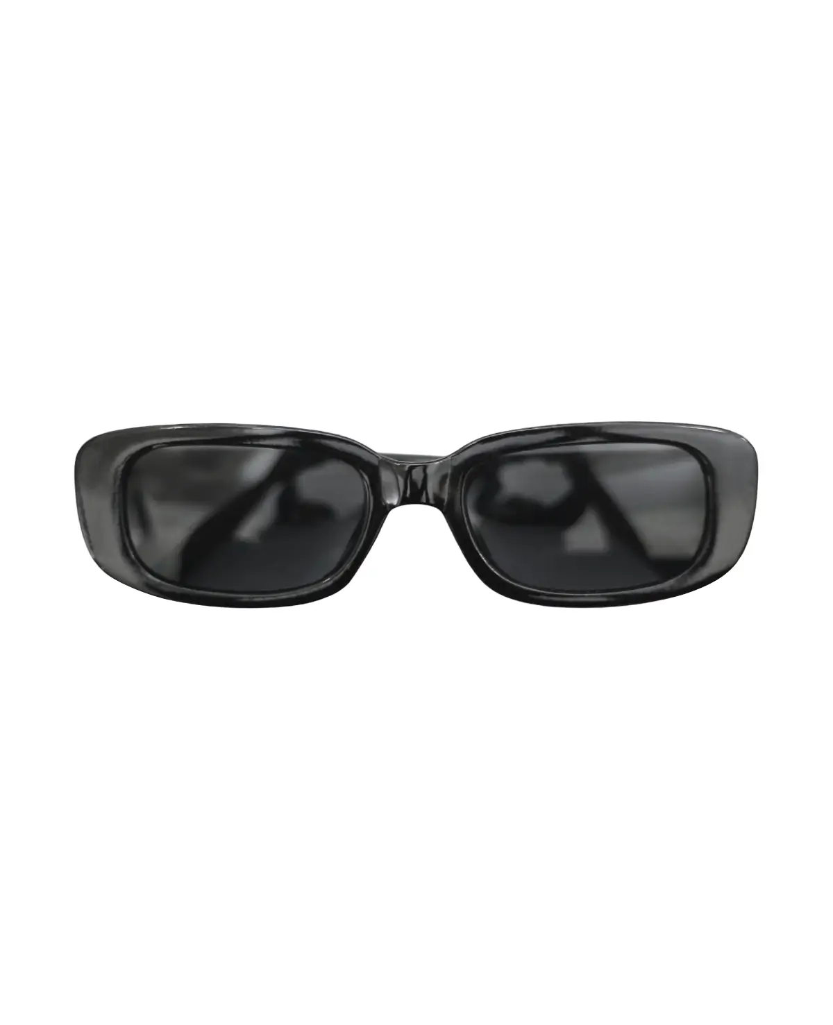Athena | Slim Rectangular Black Sunglasses